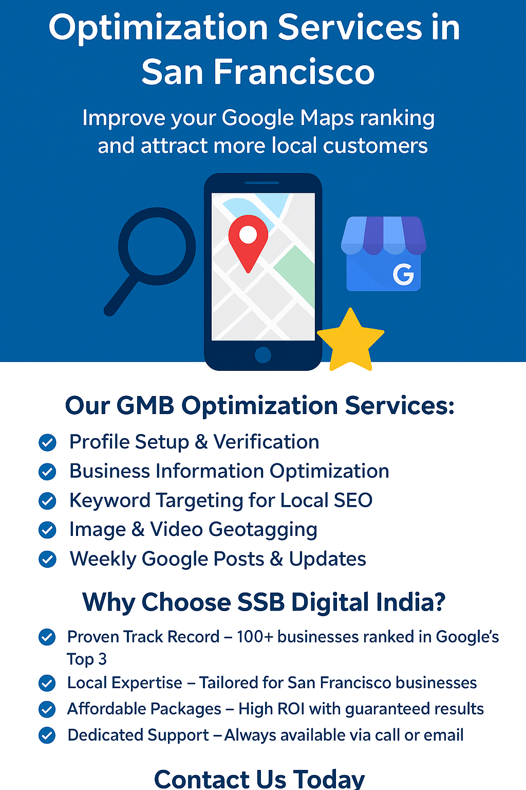 Google My Business Optimization Services in San Francisco | SSB Digital India