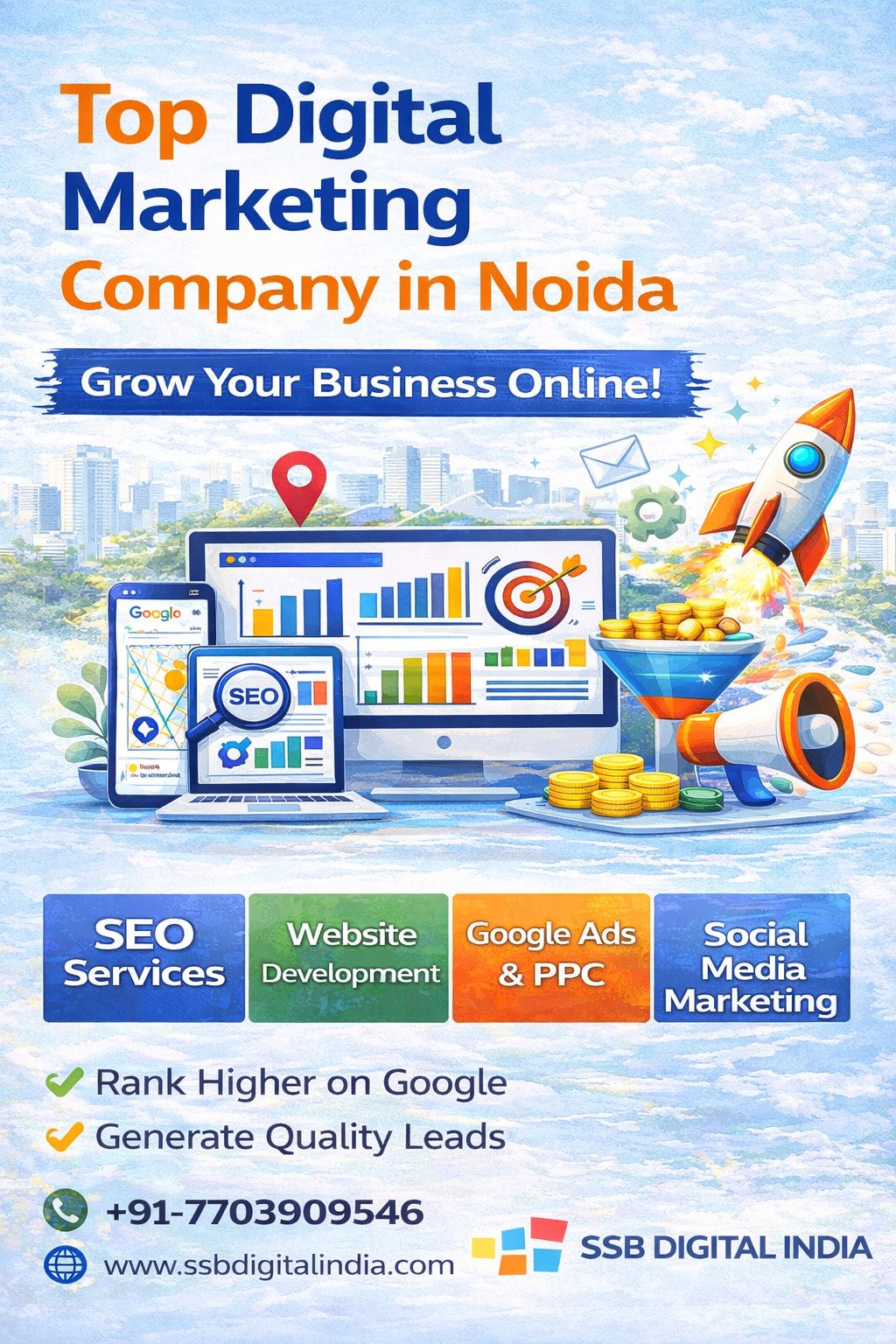 Digital Marketing Company in Sector 5 Greater Noida – Grow Your Business with SSB Digital India