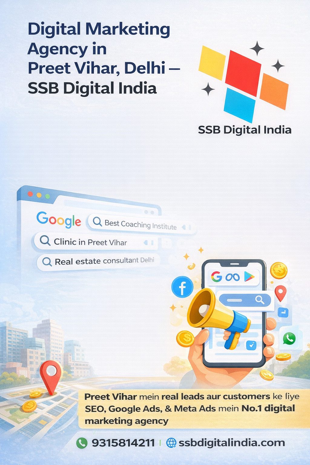 Digital Marketing Agency in Preet Vihar, Delhi – SSB Digital India